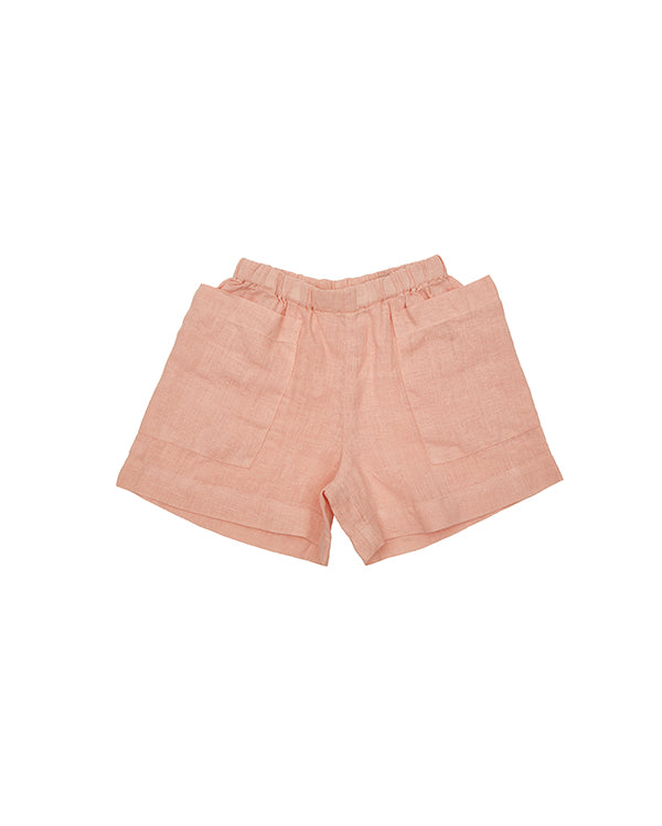 Pocket Shorts Linen - 3y-5y - Pink